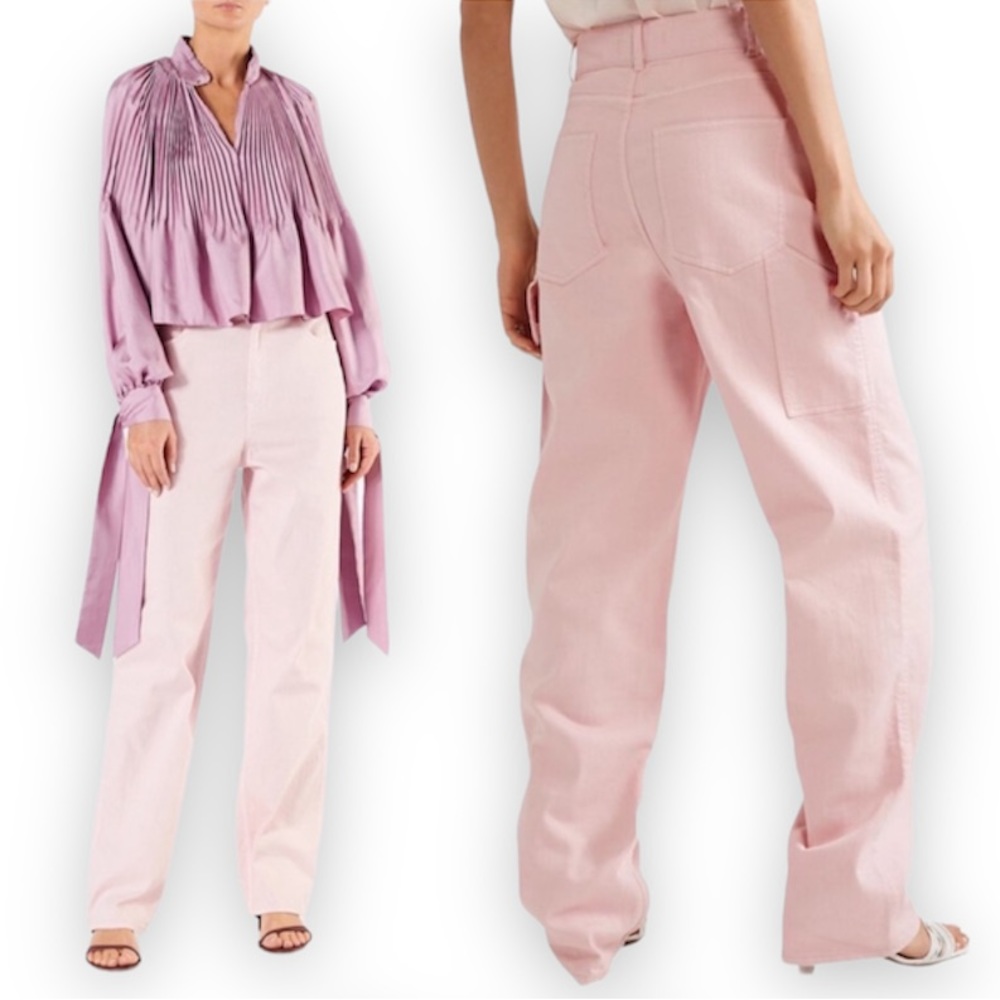 Tibi Garment Dyed Carpenter Jeans Washed Pink Size 31